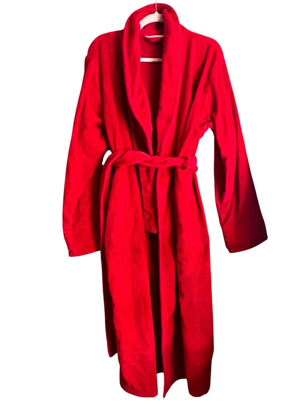 Victoria's Secret Red Velour Full Length Bathrobe Robe M/L Classic Luxury